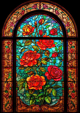 Stained Glass Rose Window