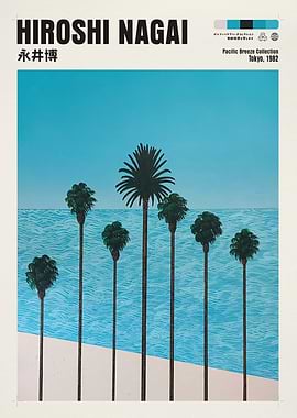 Hiroshi Nagai Palm Trees Poster