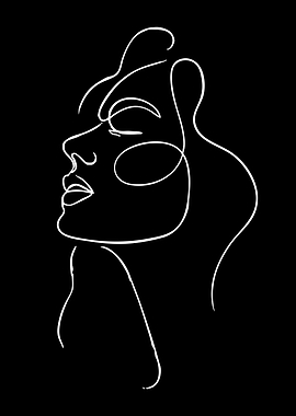 Minimalist Line Art of a Woman's Profile