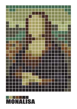 Pixelated Lisa with Color Swatches