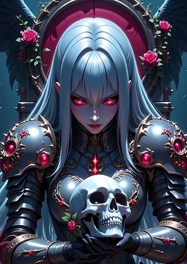 Gothic Warrior Holding Skull