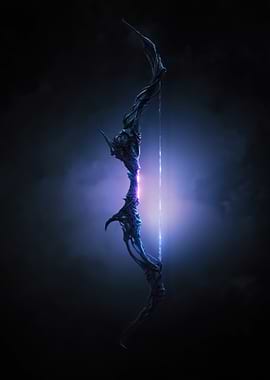 Dark Fantasy Bow with Purple Energy