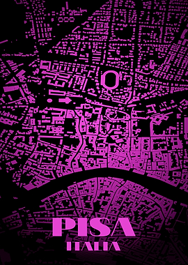 Pisa Italia City Map Art