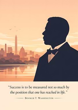 Booker T. Washington Silhouette Quote