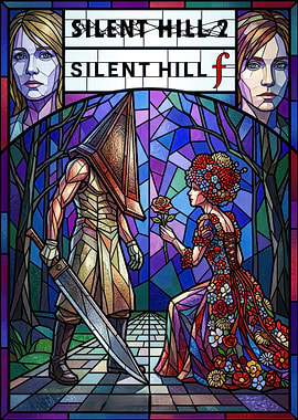 Silent Hill 2 and F Stained Glass Art