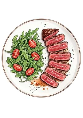 Sliced Steak and Arugula Salad