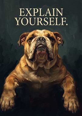 Bulldog 'Explain Yourself' Painting