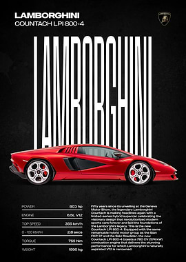 Lamborghini Countach LPI 800-4 Poster