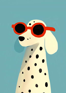 Dalmatian Dog Wearing Sunglasses