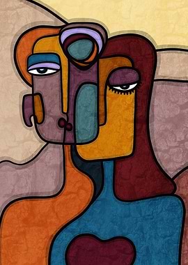 Abstract Cubist Portrait