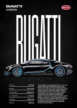 Bugatti Chiron Poster
