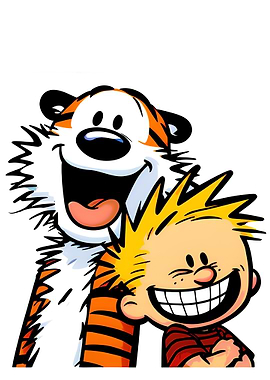 Calvin and Hobbes smiling
