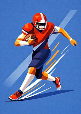 American Football Player Running