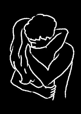 Couple Embracing Silhouette