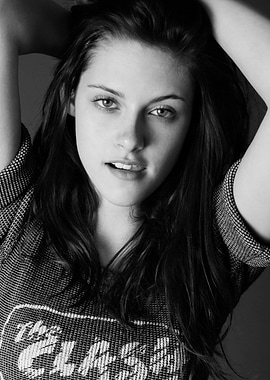 Kristen Stewart Black and White Portrait
