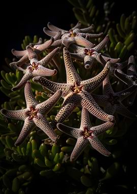 Star-shaped succulent flowers