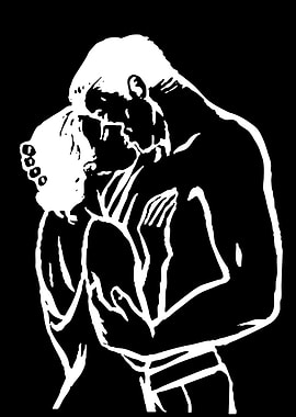 Couple Embracing Silhouette