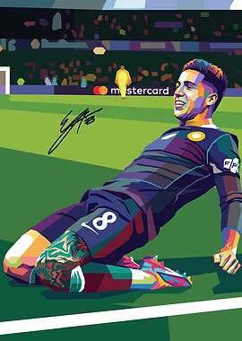 Football Player Celebrating Goal