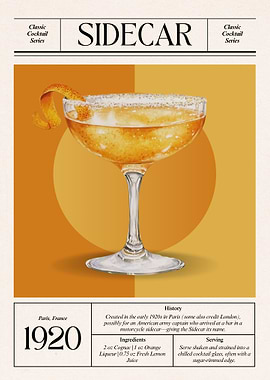 Vintage Sidecar Cocktail – Classic 1920s Parisian Elegance