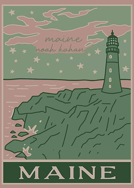 Maine Lighthouse and Stars Noah Kahan