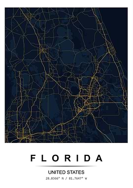 Florida Map Art