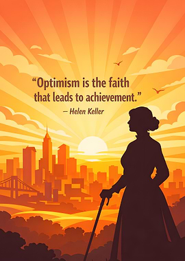 Helen Keller quote about optimism