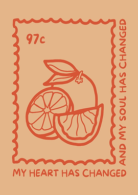Orange Stamp with Text