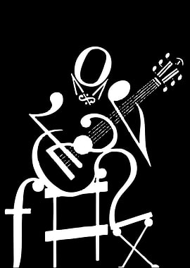 Musical Notes Guitar Art