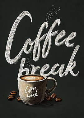 Coffee Break Chalk Art