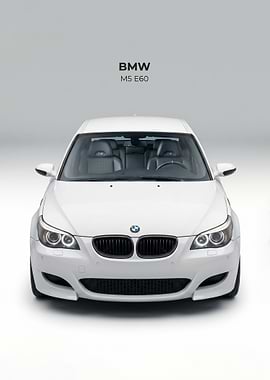White BMW M5 E60 Front View