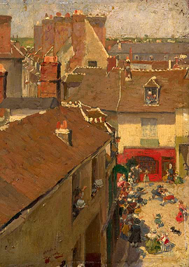 Rooftops and Courtyard Scene
