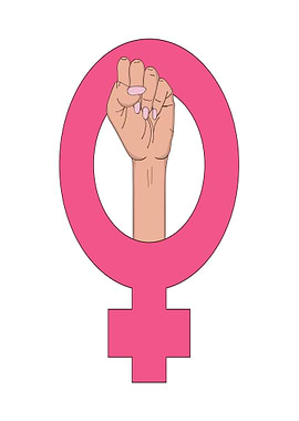 Feminist Symbol with Raised Fist