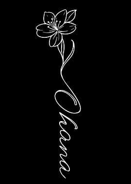 Floral 'Ohana' Text Art