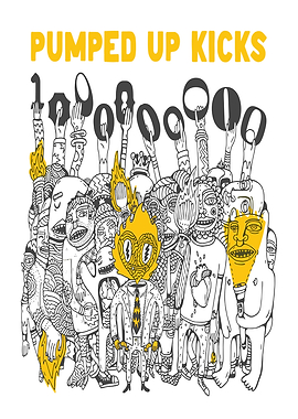 Pumped Up Kicks Crowd Illustration