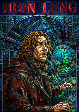 Stained Glass 'Iron Lung' Submarine Portrait