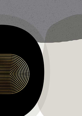 Abstract Geometric Shapes with Gold Arch