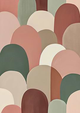 Abstract Geometric Landscape Painting
