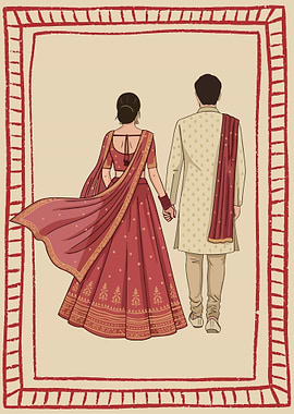 Indian Couple in Traditional Attire
