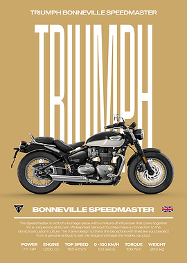 Triumph Bonneville Speedmaster Motorcycle Poster