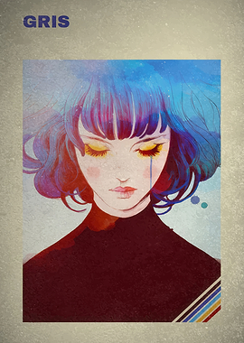 Sad Girl with Blue Hair