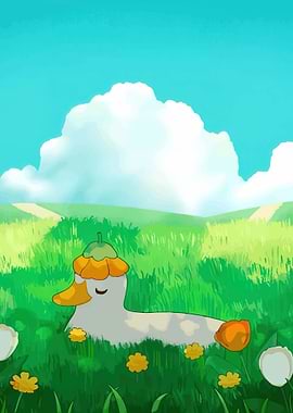 Cute Duck Resting in a Field