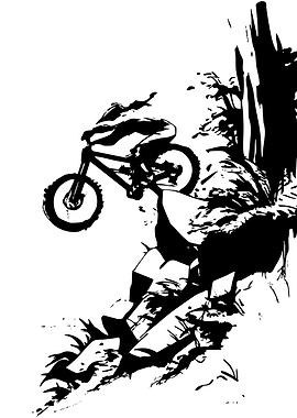 Mountain biker jumping off a cliff