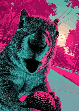 Close-up of a Squirrel Holding a Nut