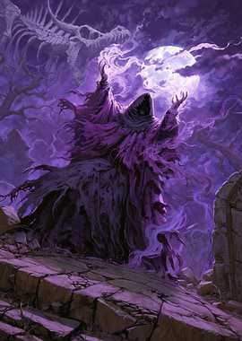 Dark Wizard Summoning Dragon Skeleton