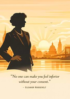 Eleanor Roosevelt Quote with Cityscape