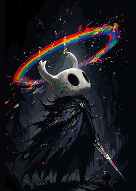 Hollow Knight Rainbow Paint Splatter