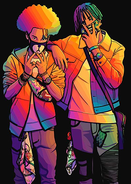 Ayo & Teo stylish friends in vibrant streetwear