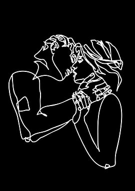 Couple in a Romantic Embrace