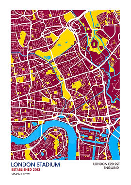 London Stadium Map Art