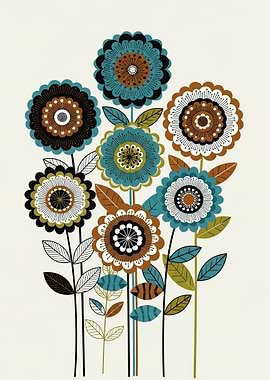 Retro Floral Illustration